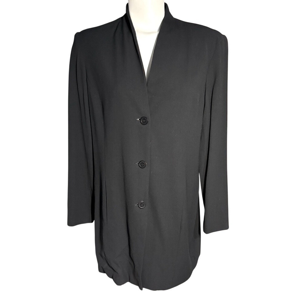 Jacqueline Ferrar Women's Size M Classic Black Jacket Pre-Owned Excellent Cond.
